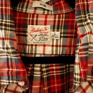 J. Crew Red and White Plaid Shirt
